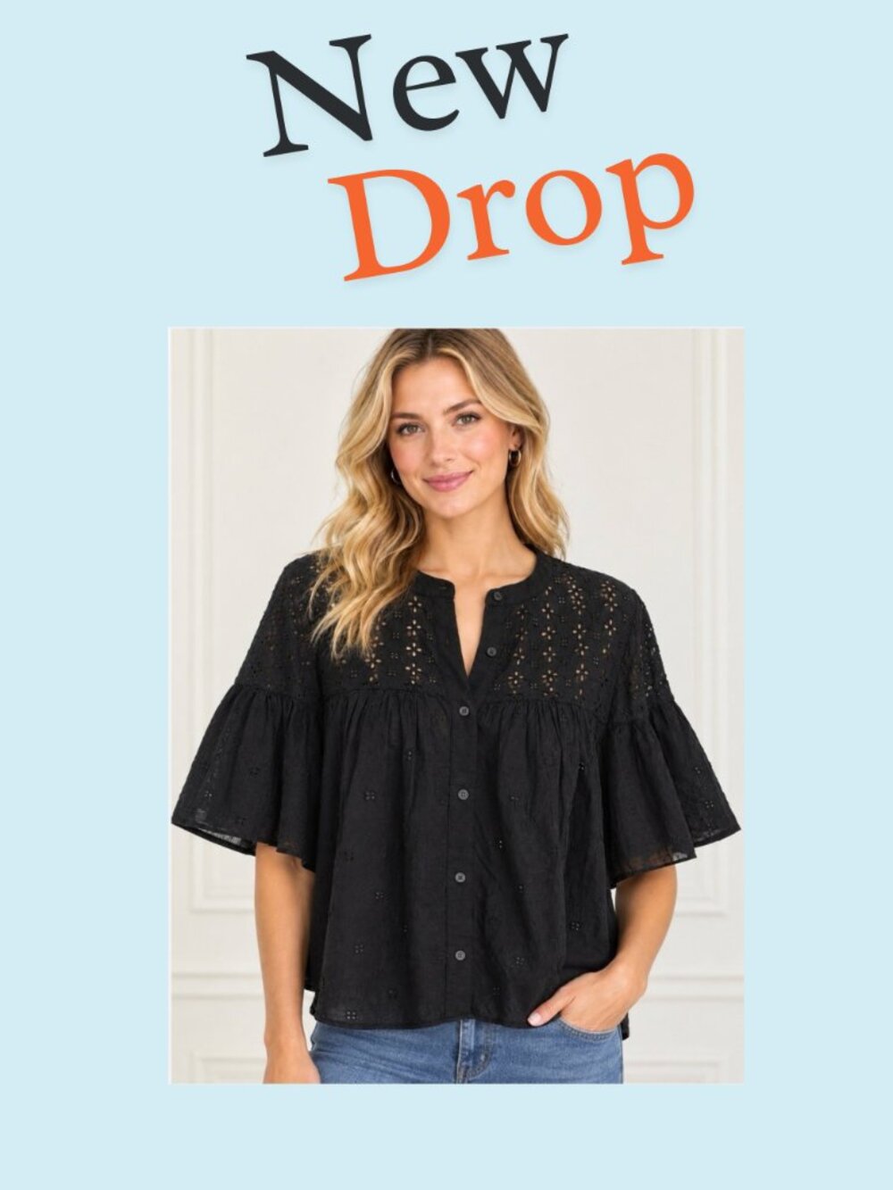 A New Day Red Black Floral Butto-Down Long Sleeve Flowy Top Blouse Woman Medium
